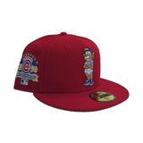 Red Mascot Logo Chicago Cubs Gray Bottom 1990 All Star Game Side Patch New Era 59Fifty Fitted