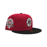 Red Chicago Cubs Drip Logo Black Visor Gray Bottom 1990 All Star Game Side Patch New Era 59Fifty Fitted