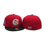 Red Chicago Cubs Black Visor Green Bottom Circle Chicago Cubs Side Patch New Era 59Fifty Fitted