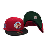 Red Chicago Cubs Black Visor Green Bottom Circle Chicago Cubs Side Patch New Era 59Fifty Fitted