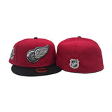 Red Detroit Red Wings Black Visor Gray Bottom 1926 Inaugural Season Side Patch New Era 59Fifty Fitted