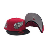 Red Detroit Red Wings Black Visor Gray Bottom 1926 Inaugural Season Side Patch New Era 59Fifty Fitted