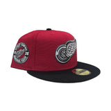 Red Detroit Red Wings Black Visor Gray Bottom 1926 Inaugural Season Side Patch New Era 59Fifty Fitted