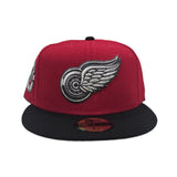 Red Detroit Red Wings Black Visor Gray Bottom 1926 Inaugural Season Side Patch New Era 59Fifty Fitted