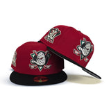 Red Glow In The Dark Anaheim Mighty Ducks Black Visor Gray Bottom 30th Anniversary Side Patch New Era 59Fifty Fitted