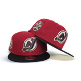 Red Glow In The Dark New Jersey Devils Black Visor Gray Bottom 1995 Stanley Cup 20th Anniversary Side Patch New Era 59Fifty Fitted