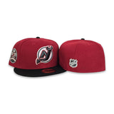 Red Glow In The Dark New Jersey Devils Black Visor Gray Bottom 1995 Stanley Cup 20th Anniversary Side Patch New Era 59Fifty Fitted