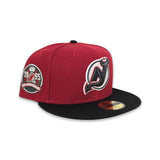 Red Glow In The Dark New Jersey Devils Black Visor Gray Bottom 1995 Stanley Cup 20th Anniversary Side Patch New Era 59Fifty Fitted