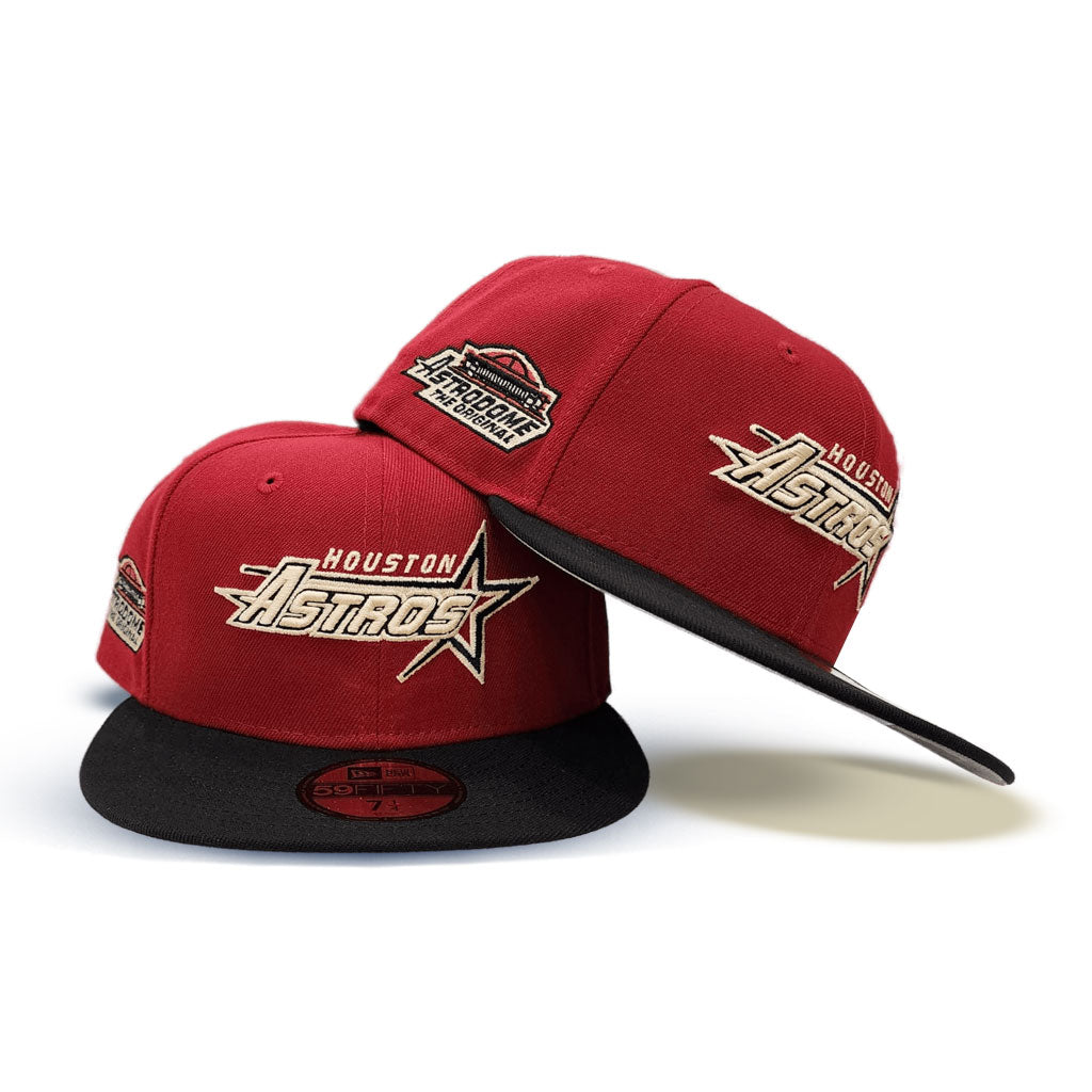 Red and black astros hat Clearance
