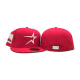 Red Houston Astros Pink Bottom 2000 Inaugural Season Side Patch "Valentines Day Collection" New Era 59Fifty Fitted