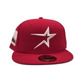 Red Houston Astros Pink Bottom 2000 Inaugural Season Side Patch "Valentines Day Collection" New Era 59Fifty Fitted