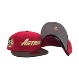 Red Houston Astros Brown Visor Gray Bottom 35th Great Years Side Patch New Era 59Fifty Fitted