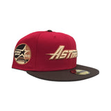 Red Houston Astros Brown Visor Gray Bottom 35th Great Years Side Patch New Era 59Fifty Fitted