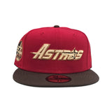 Red Houston Astros Brown Visor Gray Bottom 35th Great Years Side Patch New Era 59Fifty Fitted