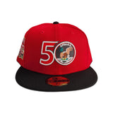 Red 50th Anniversary Houston Astros Black Visor Gray Bottom 50th Side Patch New Era 59Fifty Fitted