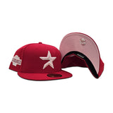 Red Houston Astros Pink Bottom 2004 All Star Game Side Patch "Valentines Day Collection" New Era 59Fifty Fitted