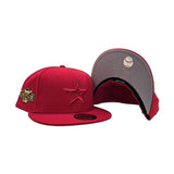 Red on Red Houston Astros Gray Bottom 2004 All Star Game Side Patch New Era 59Fifty Fitted
