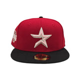 Red Houston Astros Black Visor Pink Bottom 2005 World Series Side Patch "Valentines Day Collection" New Era 59Fifty Fitted