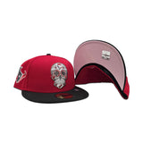 Red Sugar Glow In The Dark Skull Houston Texans Black Visor Pink Bottom Texans Logo Side Patch New Era 59Fifty Fitted