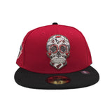 Red Sugar Glow In The Dark Skull Houston Texans Black Visor Pink Bottom Texans Logo Side Patch New Era 59Fifty Fitted