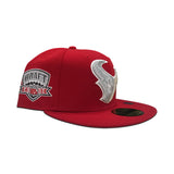 Red Houston Texans Gray Bottom 2002 Inaugural Season Side Patch New Era 59Fifty Fitted