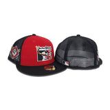 Red Jackie Robinson 75th Years Black Trucker Gray Bottom 42 Side Patch New Era 59Fifty Fitted