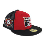 Red Jackie Robinson 75th Years Black Trucker Gray Bottom 42 Side Patch New Era 59Fifty Fitted