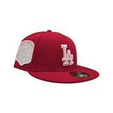 Red Los Angeles Dodgers Pink Bottom 1984 Olympic Side Patch New Era 59Fifty Fitted