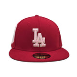 Red Los Angeles Dodgers Pink Bottom 1984 Olympic Side Patch New Era 59Fifty Fitted