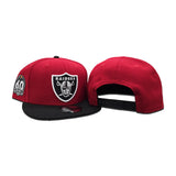 Red Las Vegas Raiders Black Visor Gray Bottom 60th Anniversary New Era 9Fifty Snapback