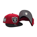 Red Las Vegas Raiders Black Visor Gray Bottom 60th Anniversary New Era 9Fifty Snapback