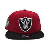 Red Las Vegas Raiders Black Visor Gray Bottom 60th Anniversary New Era 9Fifty Snapback