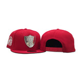 Red Las Vegas Raiders 60th Anniversary Side Patch New Era Silver Metal Badge 9Fifty Snapback