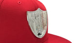 Red Las Vegas Raiders 60th Anniversary Side Patch New Era Silver Metal Badge 9Fifty Snapback