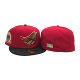 Red Los Angeles Angels Black Tonal Camo Visor Gray Bottom 50th Anniversary Side Patch New Era 59Fifty Fitted