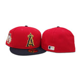 Red Los Angeles Angels Navy Blue Visor Gray Bottom Gameday Gold Pop Stars Side Patch New Era 59Fifty Fitted