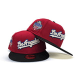 Red Script Los Angeles Dodgers Black Visor Gray Bottom 40th Anniversary Side Patch New Era 59Fifty Fitted