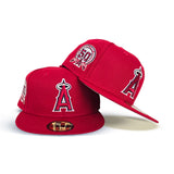 Red Los Angeles Angels Gray Bottom 50th Anniversary Side Patch New Era 59Fifty Fitted