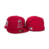 Red Los Angeles Angels Gray Bottom 50th Anniversary Side Patch New Era 59Fifty Fitted