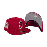 Red Los Angeles Angels Gray Bottom 50th Anniversary Side Patch New Era 59Fifty Fitted