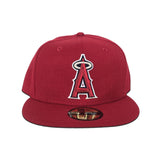 Red Los Angeles Angels Gray Bottom New Era 59Fifty True Authentic On Field Fitted