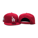 Red Los Angeles Dodgers White Metal Badge Gray Bottom 2024 World Series Side Patch New Era 9Fifty Snapback
