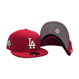 Red Los Angeles Dodgers White Metal Badge Gray Bottom 2024 World Series Side Patch New Era 9Fifty Snapback