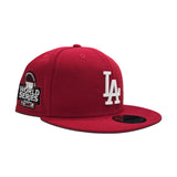 Red Los Angeles Dodgers White Metal Badge Gray Bottom 2024 World Series Side Patch New Era 9Fifty Snapback