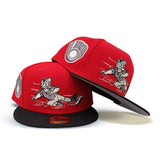 Black Mascot Milwaukee Brewers Red Visor Gray Bottom Team Logo Side Patch New Era 59Fifty Fitted