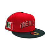 Red Mexico Dark Green Visor Gray Bottom 2023 World Baseball Classic New Era 59Fifty Fitted