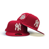 Red New York Yankees Pink Bottom 1999 World Series Side Patch "Valentines Day Collection" New Era 59Fifty Fitted