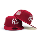 Red New York Yankees Heart Pink Bottom 1999 World Series Side Patch "Valentines Day Collection" New Era 9Fifty Snapback