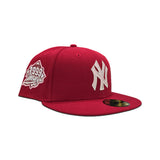 Red New York Yankees Pink Bottom 1999 World Series Side Patch "Valentines Day Collection" New Era 59Fifty Fitted