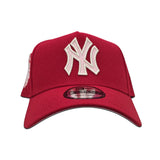 Red New York Yankees Curved Brim Pink Bottom 1999 World Series Side Patch "Valentines Day Collection" New Era 9Forty Snapback